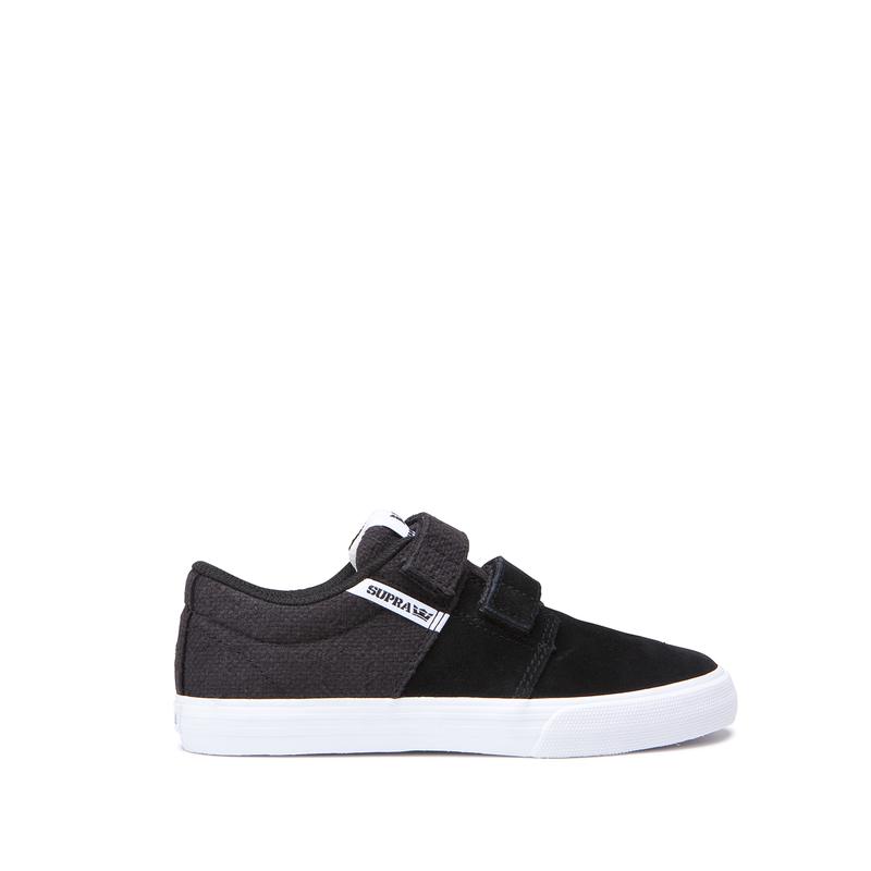 Supra STACKS II VULC VELCRO Sneaker Low Kinder Schwarz / Grau Kaufen FKIBN4063